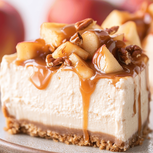 Easy No-Bake Caramel Apple Cheesecake Recipe