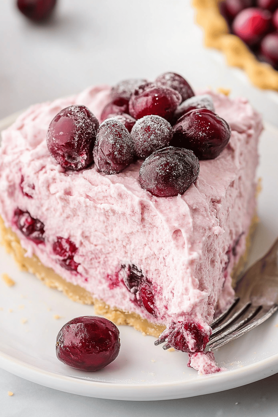 Easy No-Bake Cranberry Fluff Pie Recipe