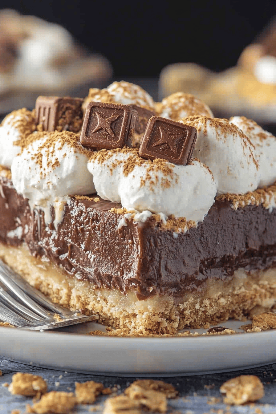 Easy No-Bake S'mores Pie Recipe Final Dish Presentation