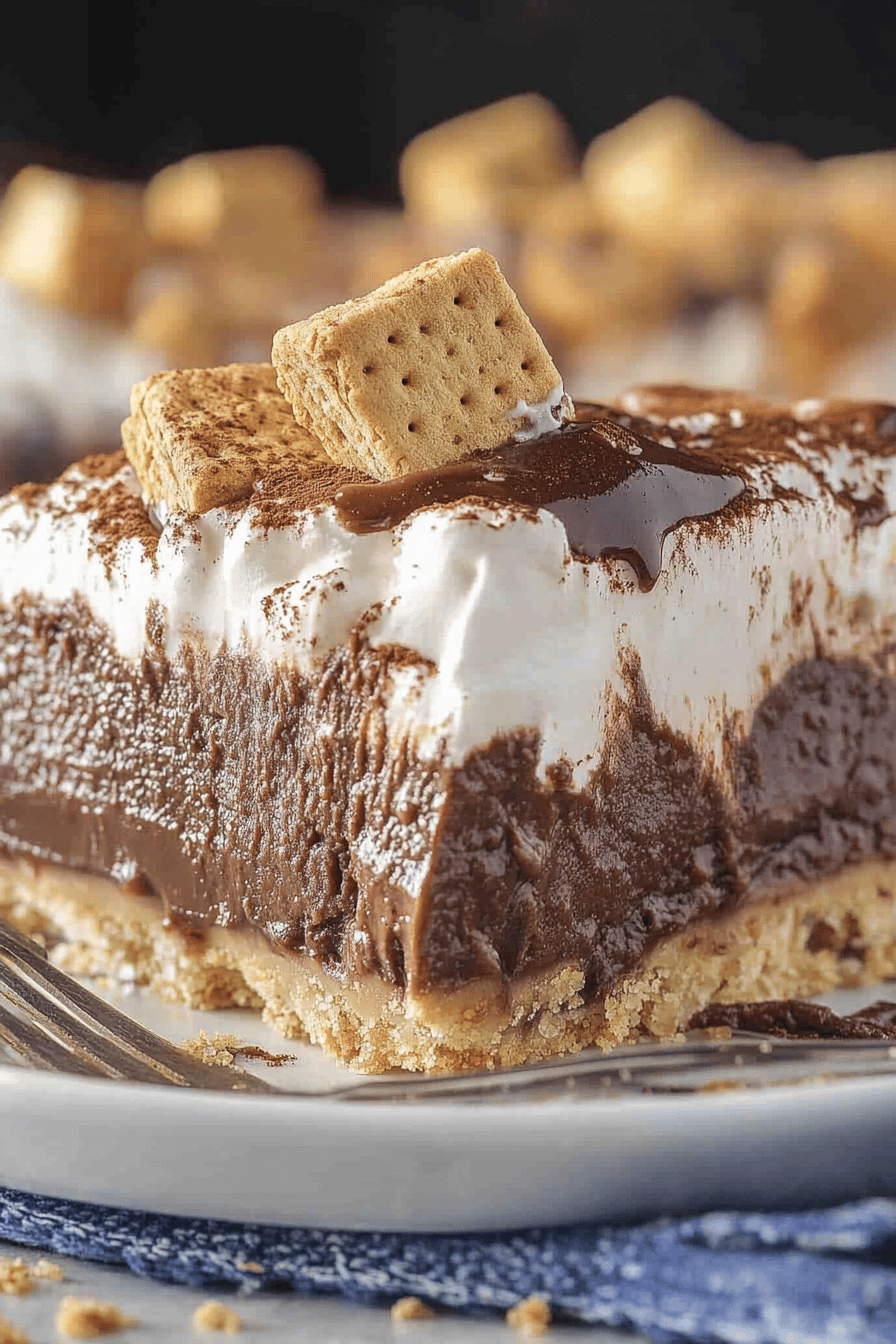 Easy No-Bake S'mores Pie Recipe Final Dish Presentation