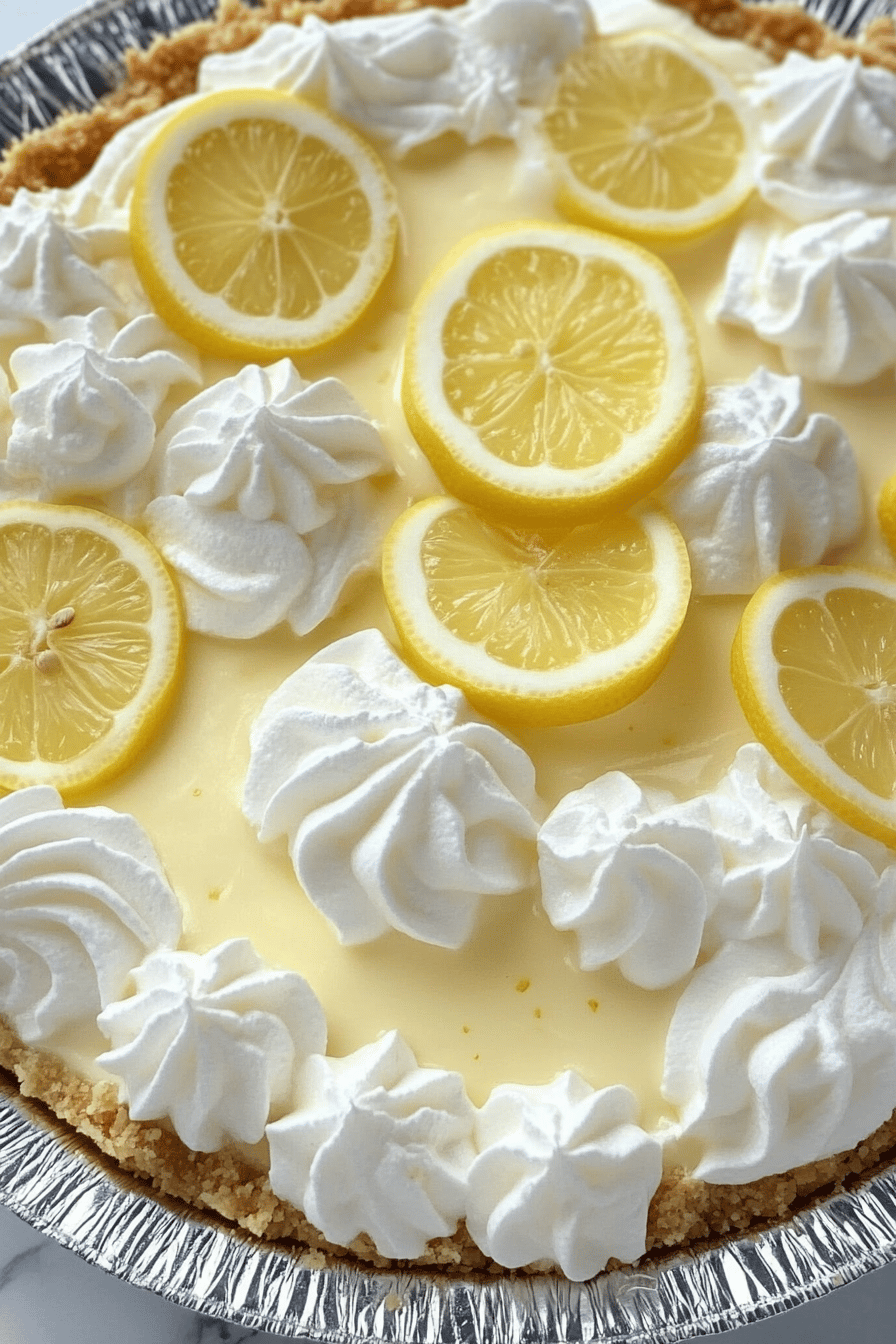 Easy No-Bake Triple Layer Lemon Pudding Pie
