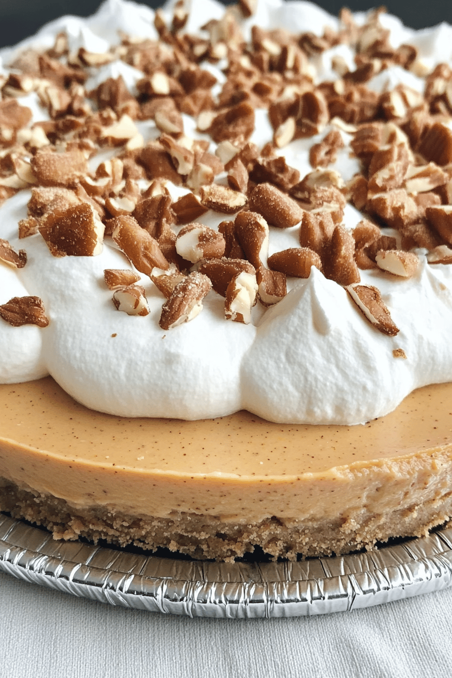 Easy No-Bake Triple Layer Pumpkin Pie Final Dish Presentation