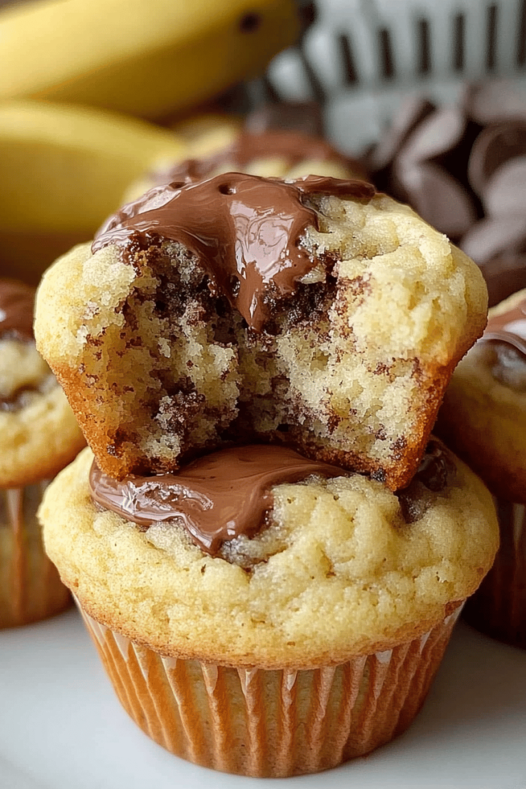 Easy Nutella Swirl Banana Muffins