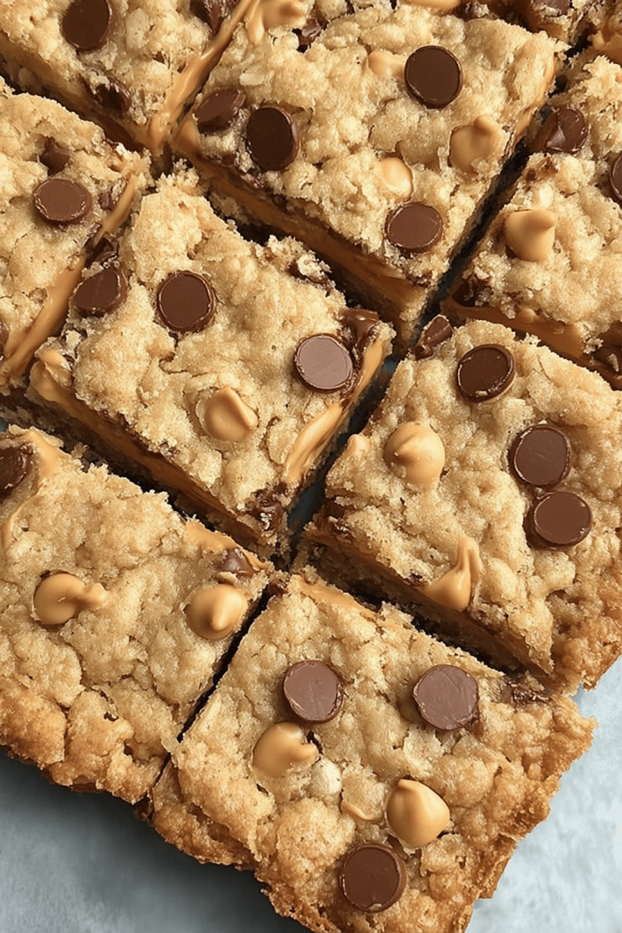Easy Oatmeal Chocolate Chip Peanut Butter Bars ingredients