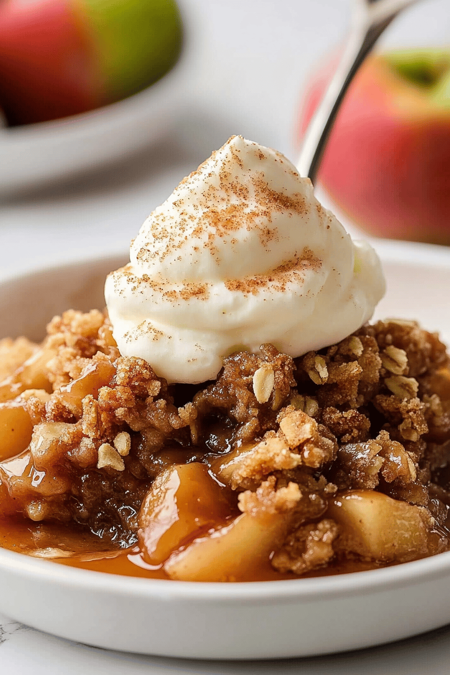 Easy Old-Fashioned Apple Crisp Recipe Final Dish Presentation