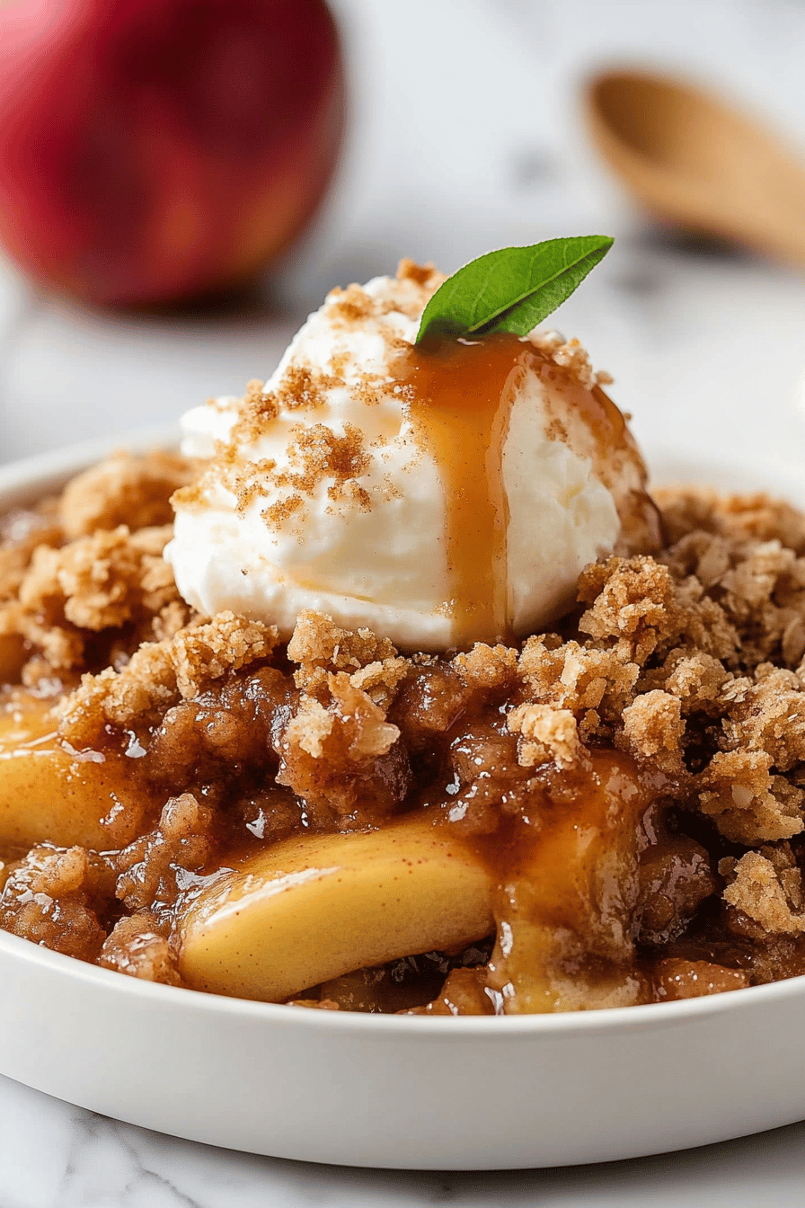 Easy Old-Fashioned Apple Crisp Recipe Final Dish Presentation