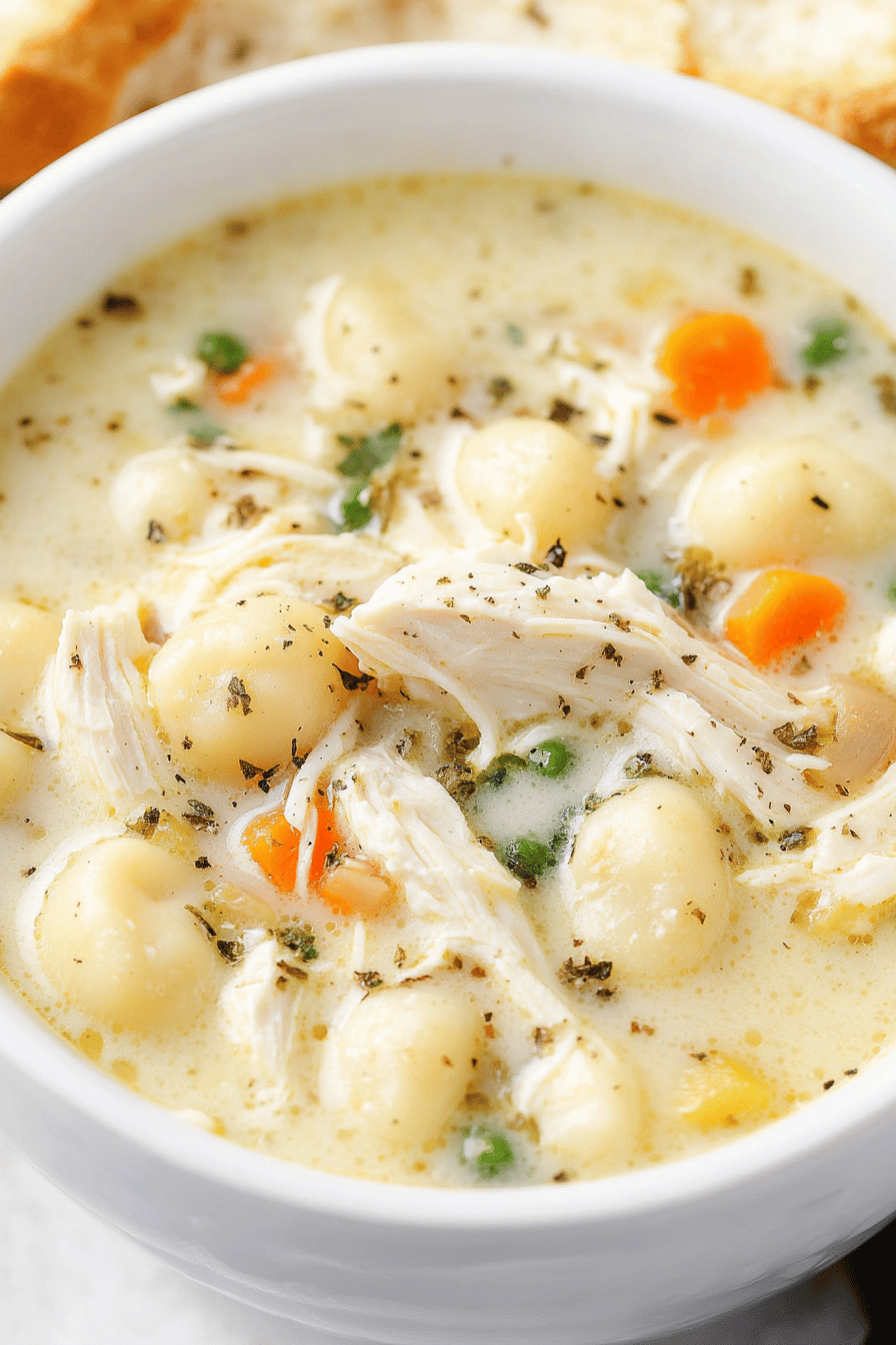 Easy Olive Garden Chicken Gnocchi Soup Recipe Final Dish Presentation