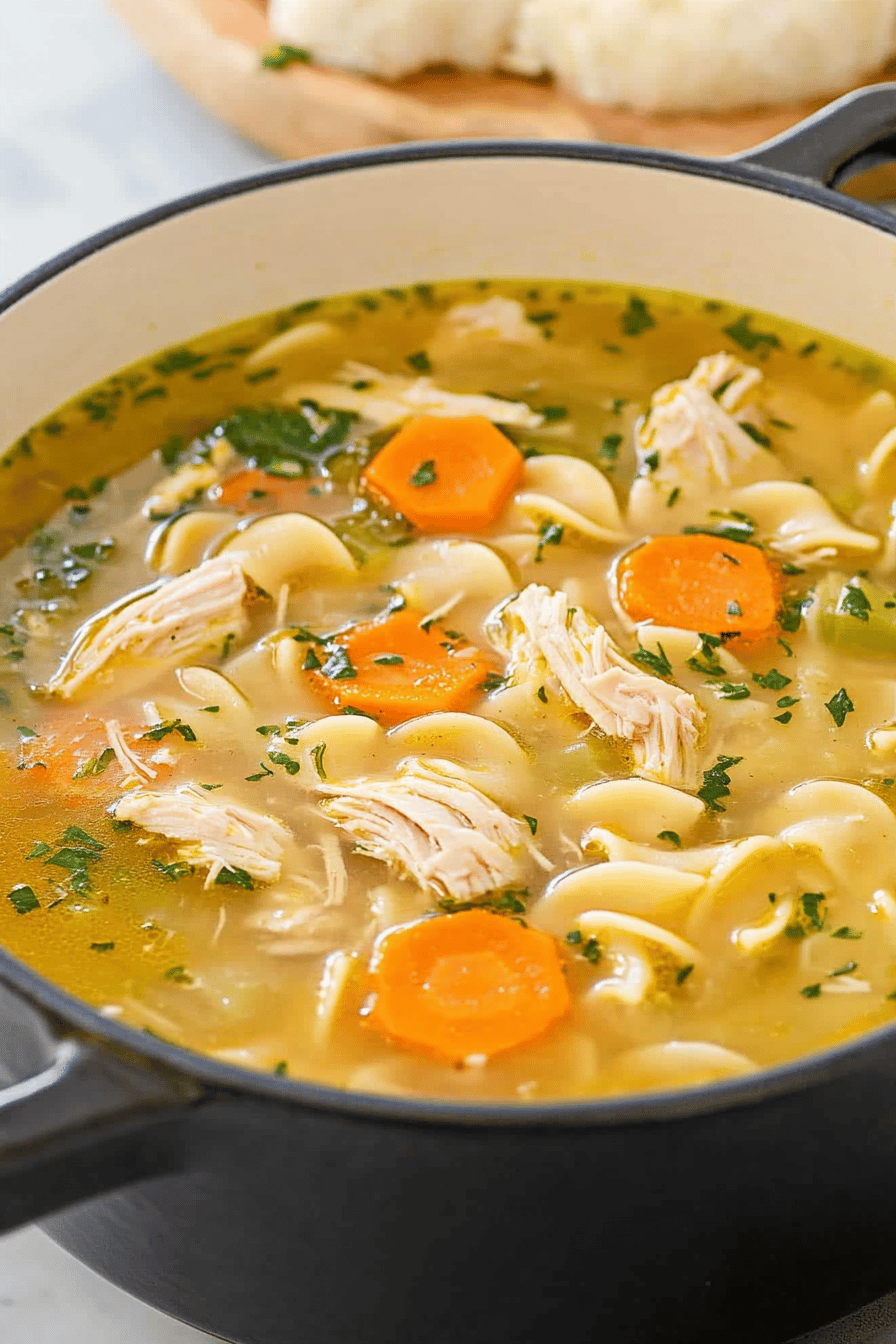 Easy One-Pot Chicken Noodle Soup Recipe Final Dish Presentation