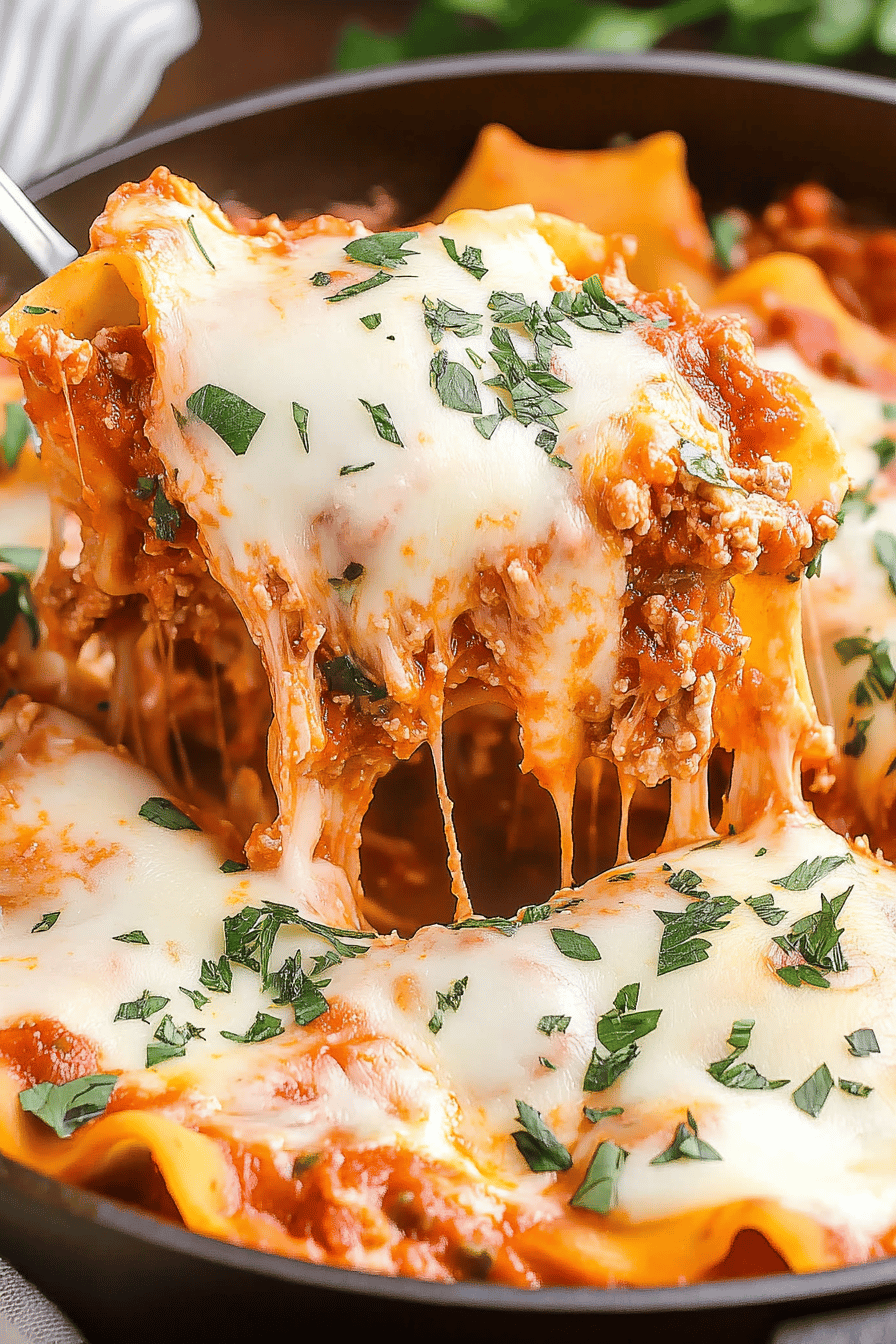 Easy One-Pot Skillet Lasagna Recipe Final Dish Presentation