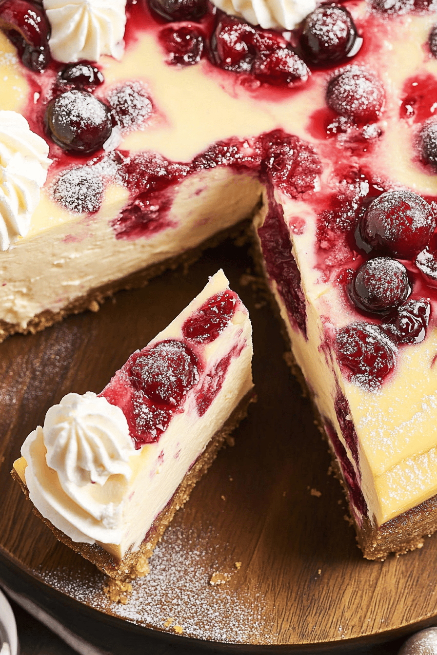 Easy Orange Cranberry Cheesecake Recipe Final Dish Presentation
