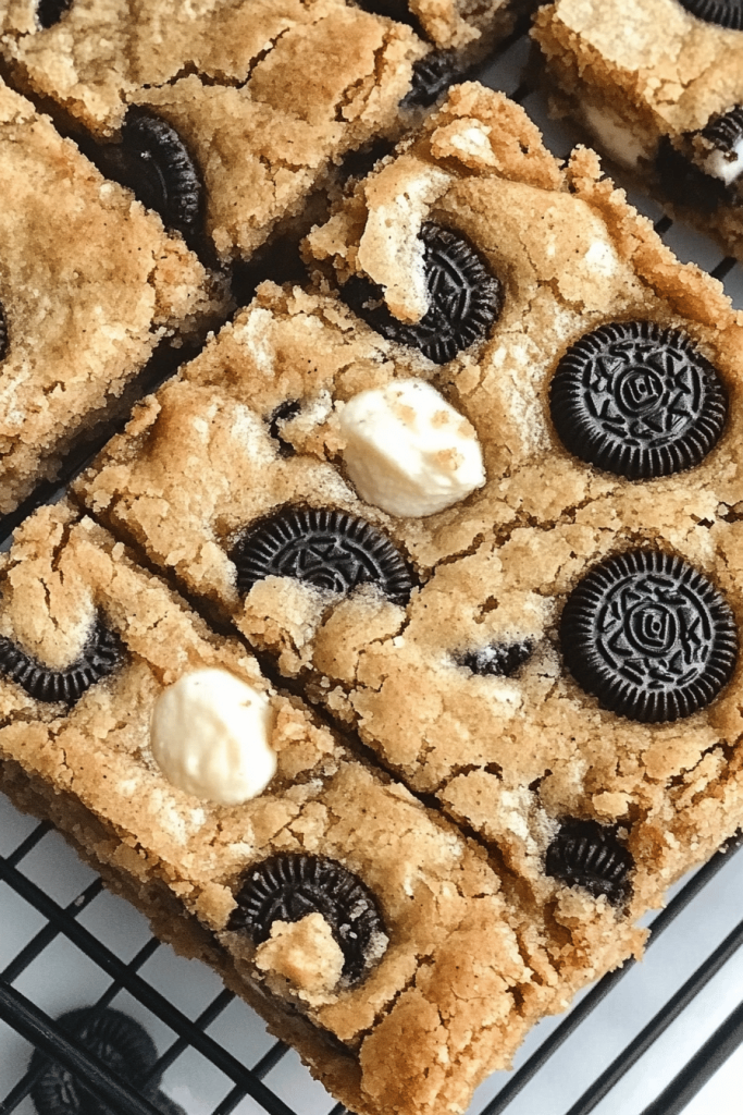 Easy Oreo Cookies & Cream Blondie Bars
