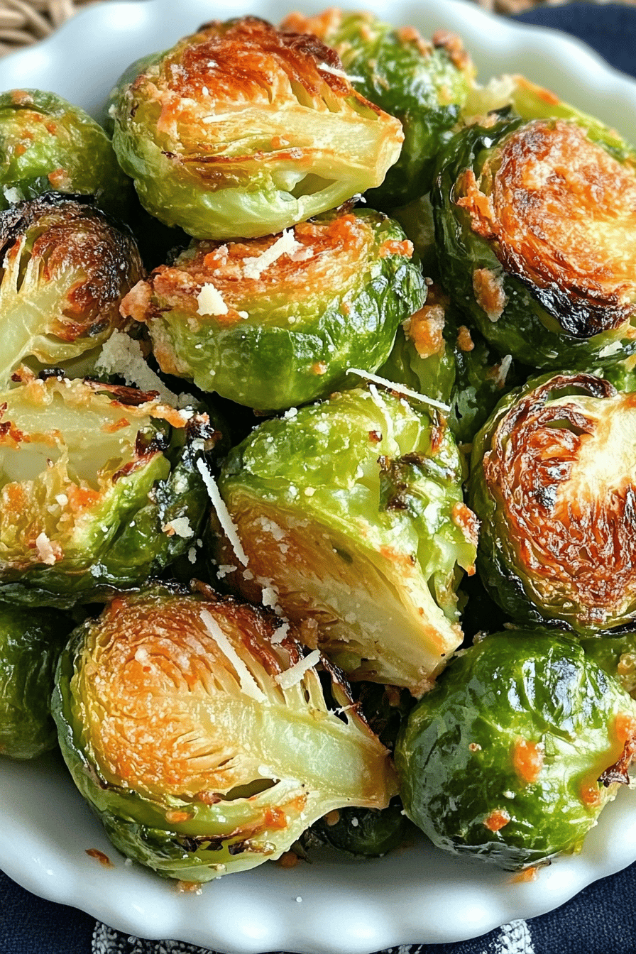 Easy Oven-Roasted Parmesan Brussels Sprouts Recipe Final Dish Presentation