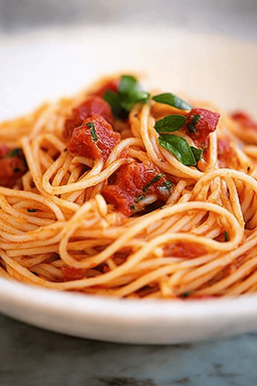 Easy Pasta Puttanesca Recipe Final Dish Presentation