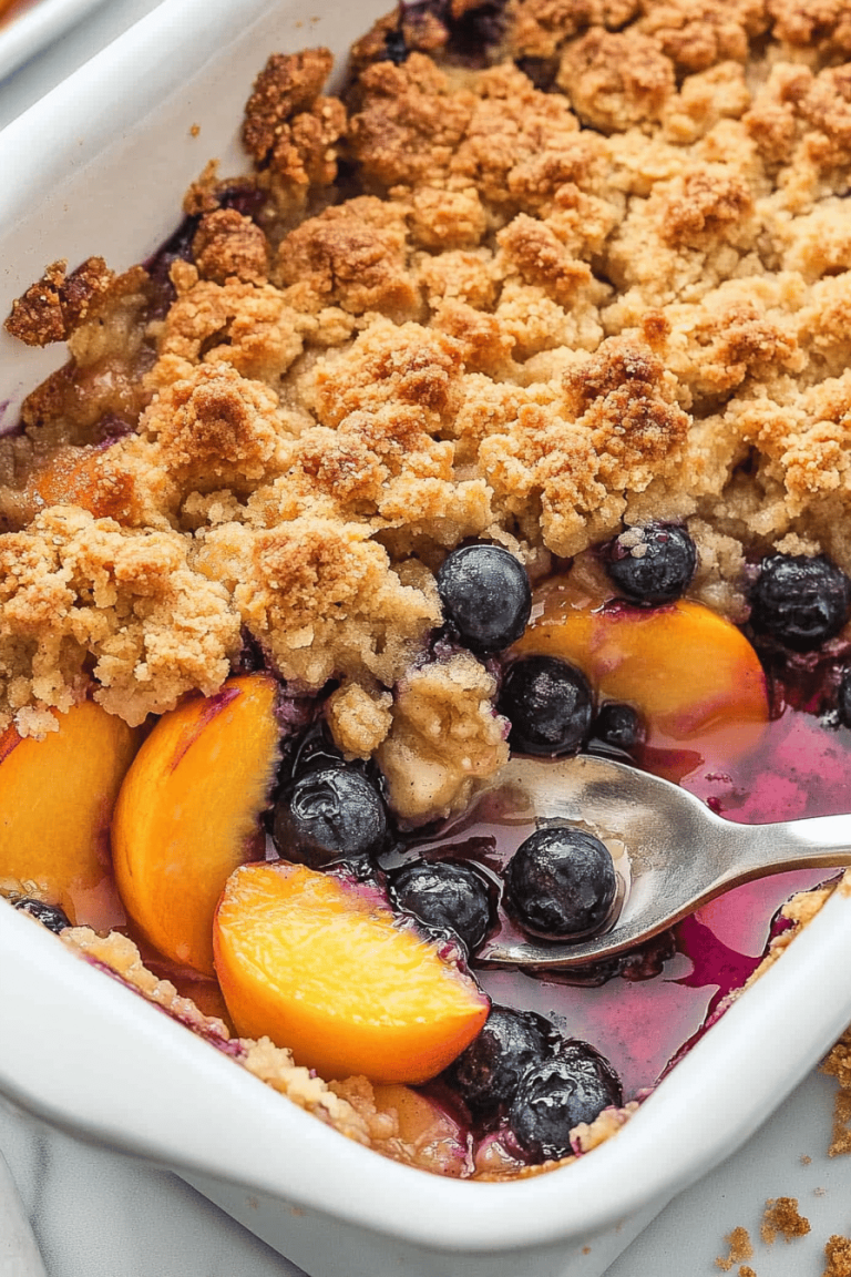 Easy Peach Blueberry Crisp Recipe