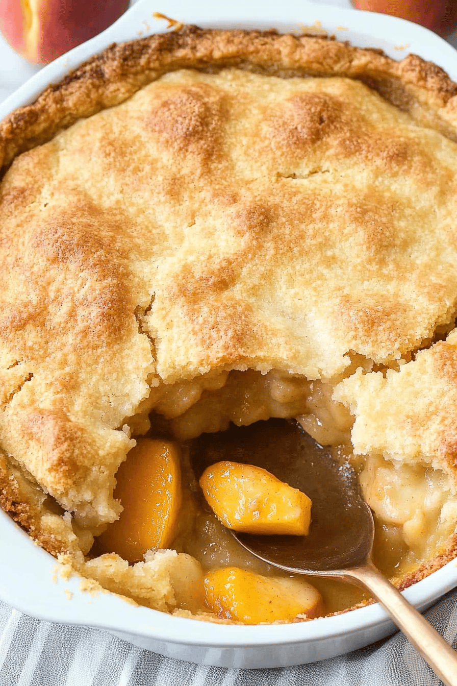 Easy Peach Cobbler Recipe Final Dish Presentation