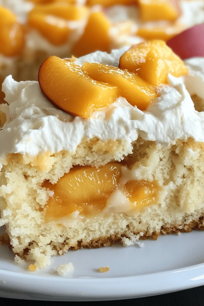 Easy Peaches and Cream Poke Cake
