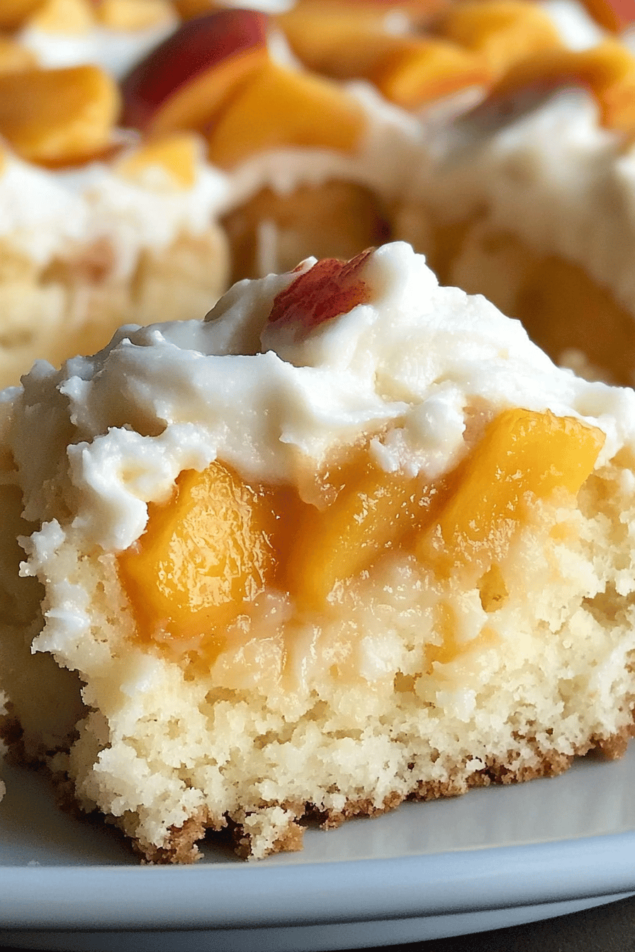 Easy Peaches and Cream Poke Cake ingredients