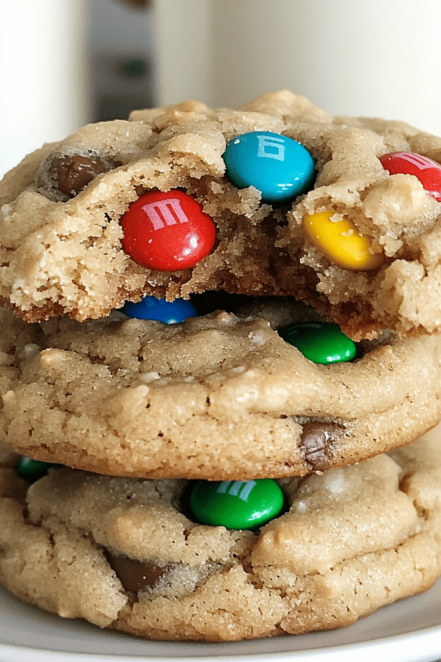 Easy Peanut Butter M&M Cookies Recipe Final Dish Presentation