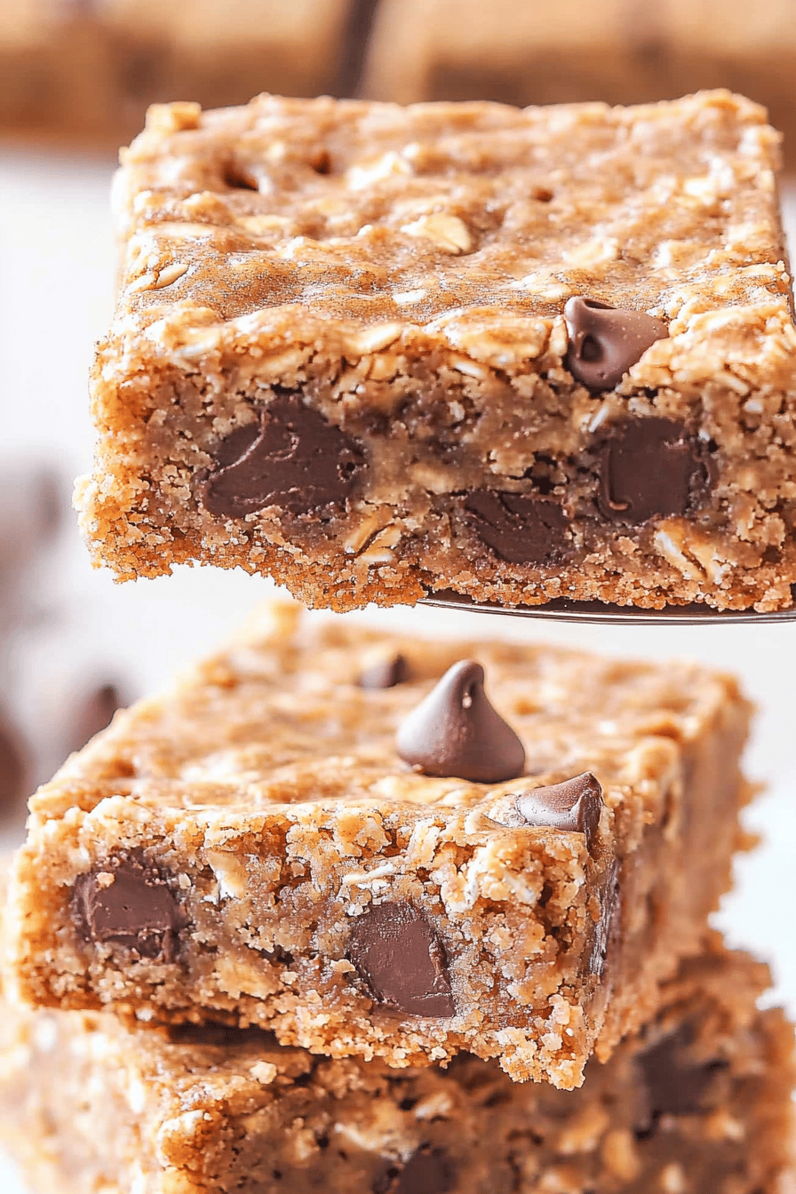 Easy Peanut Butter Oatmeal Bars Recipe Final Dish Presentation