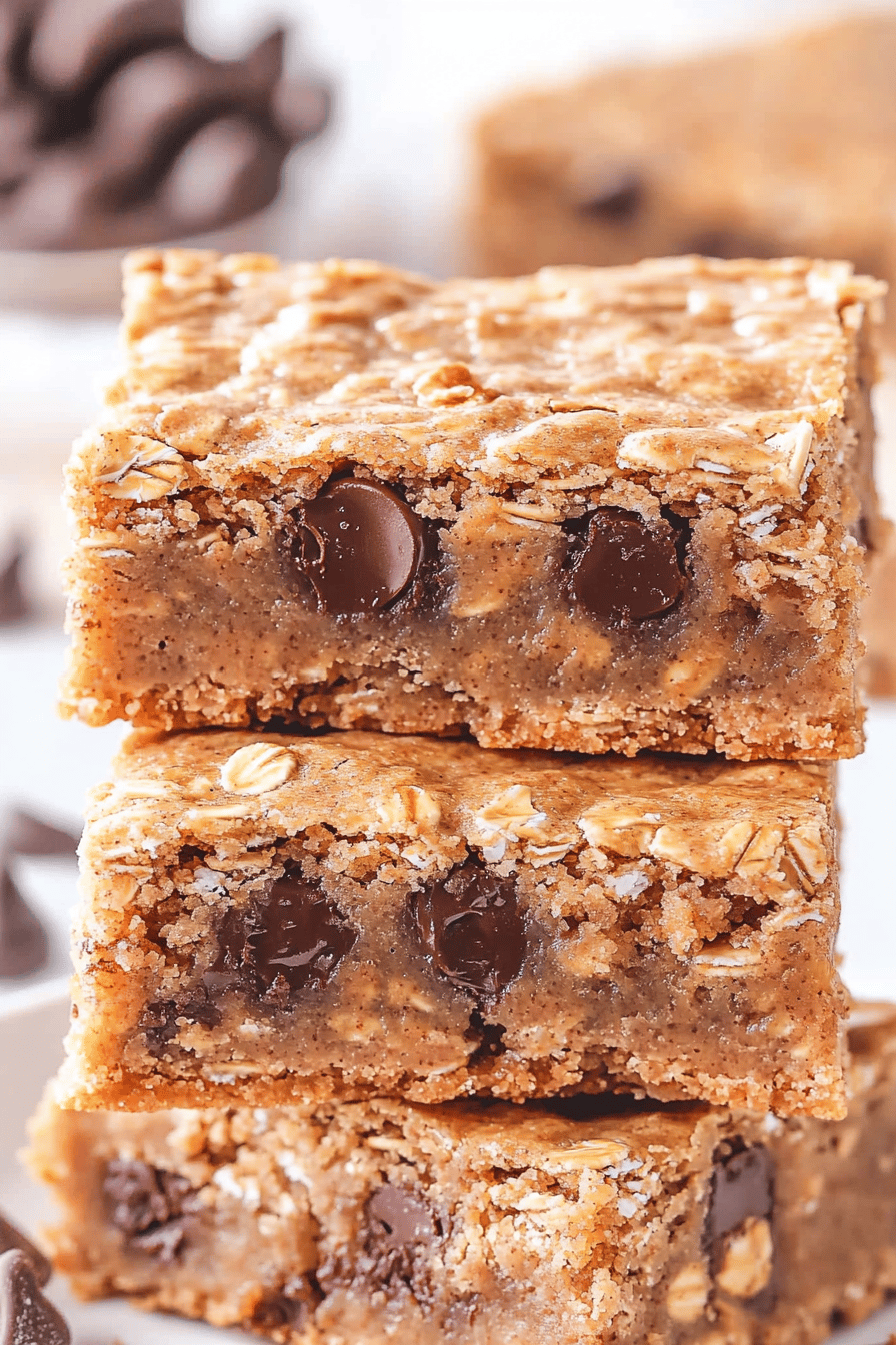 Easy Peanut Butter Oatmeal Bars Recipe Final Dish Presentation