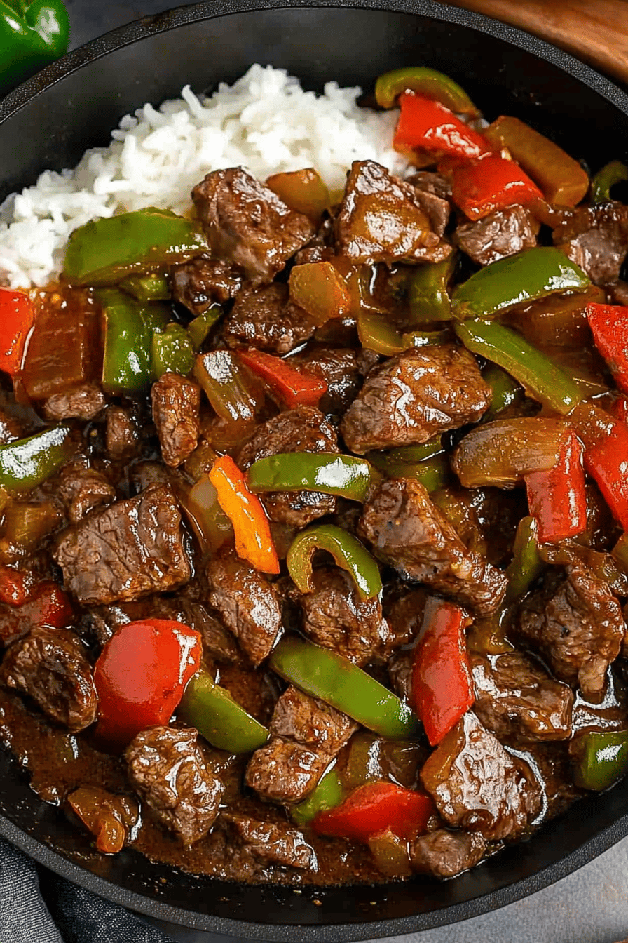 Easy Pepper Steak Recipe Final Dish Presentation