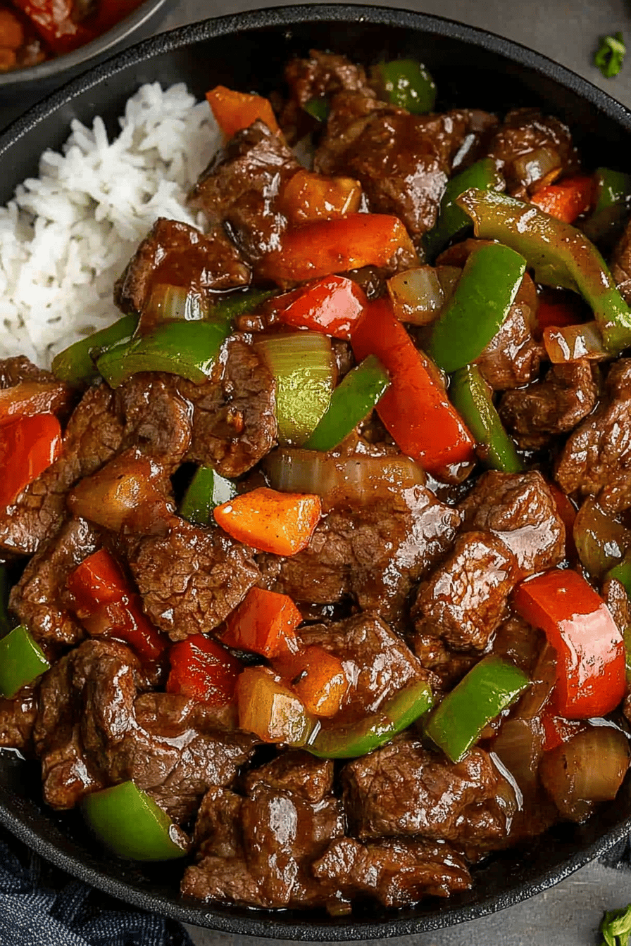 Easy Pepper Steak Recipe Final Dish Presentation