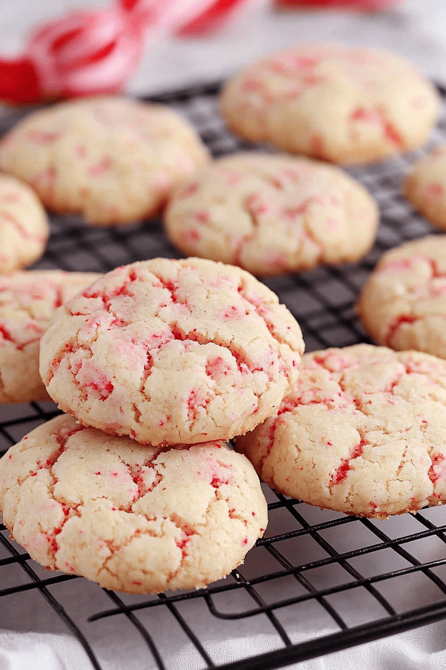 Easy Peppermint Cake Mix Cookies Recipe Final Dish Presentation