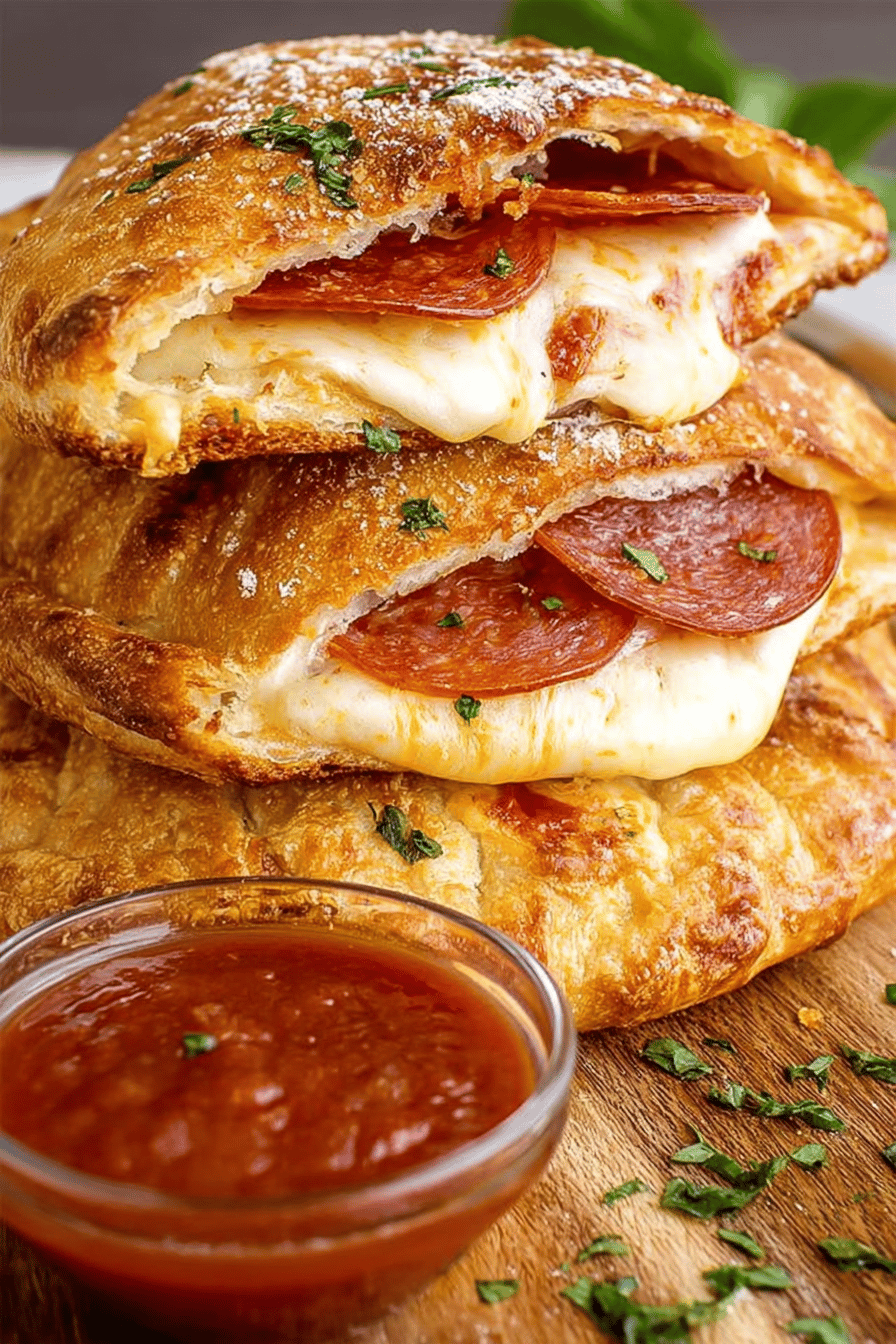 Easy Pepperoni Calzone Recipe Final Dish Presentation