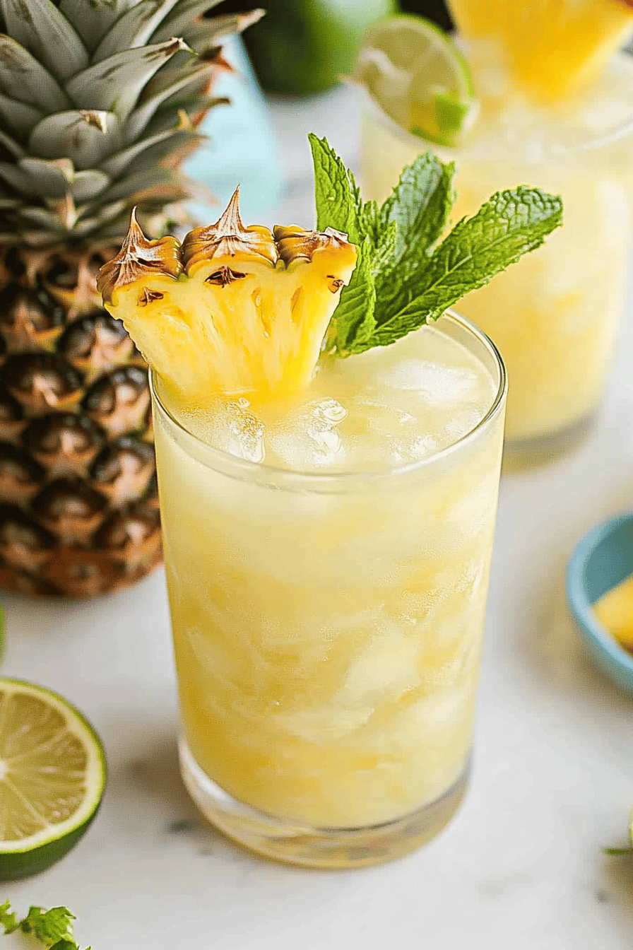 Easy Pineapple Crush Cocktail Recipe Final Dish Presentation