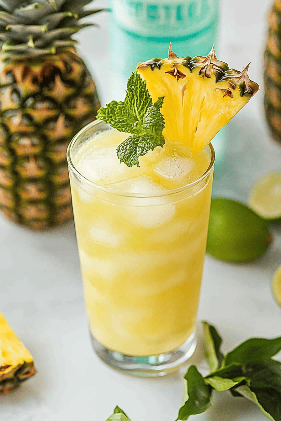 Easy Pineapple Crush Cocktail Recipe Final Dish Presentation
