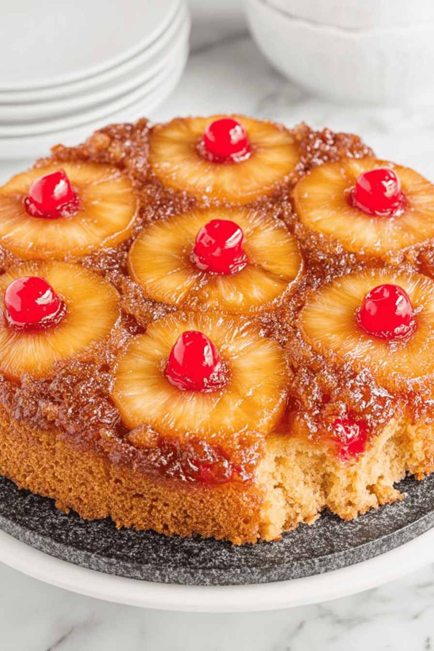 Easy Pineapple Upside-Down Cake Recipe Final Dish Presentation