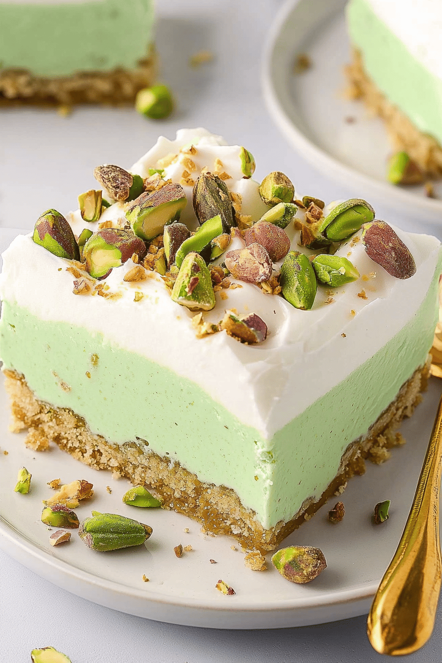 Easy Pistachio Pudding Dessert Recipe Final Dish Presentation