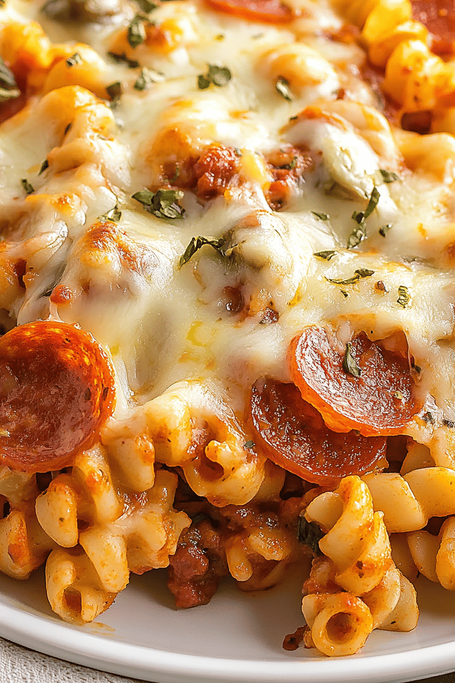 Easy Pizza Pasta Casserole Recipe Final Dish Presentation