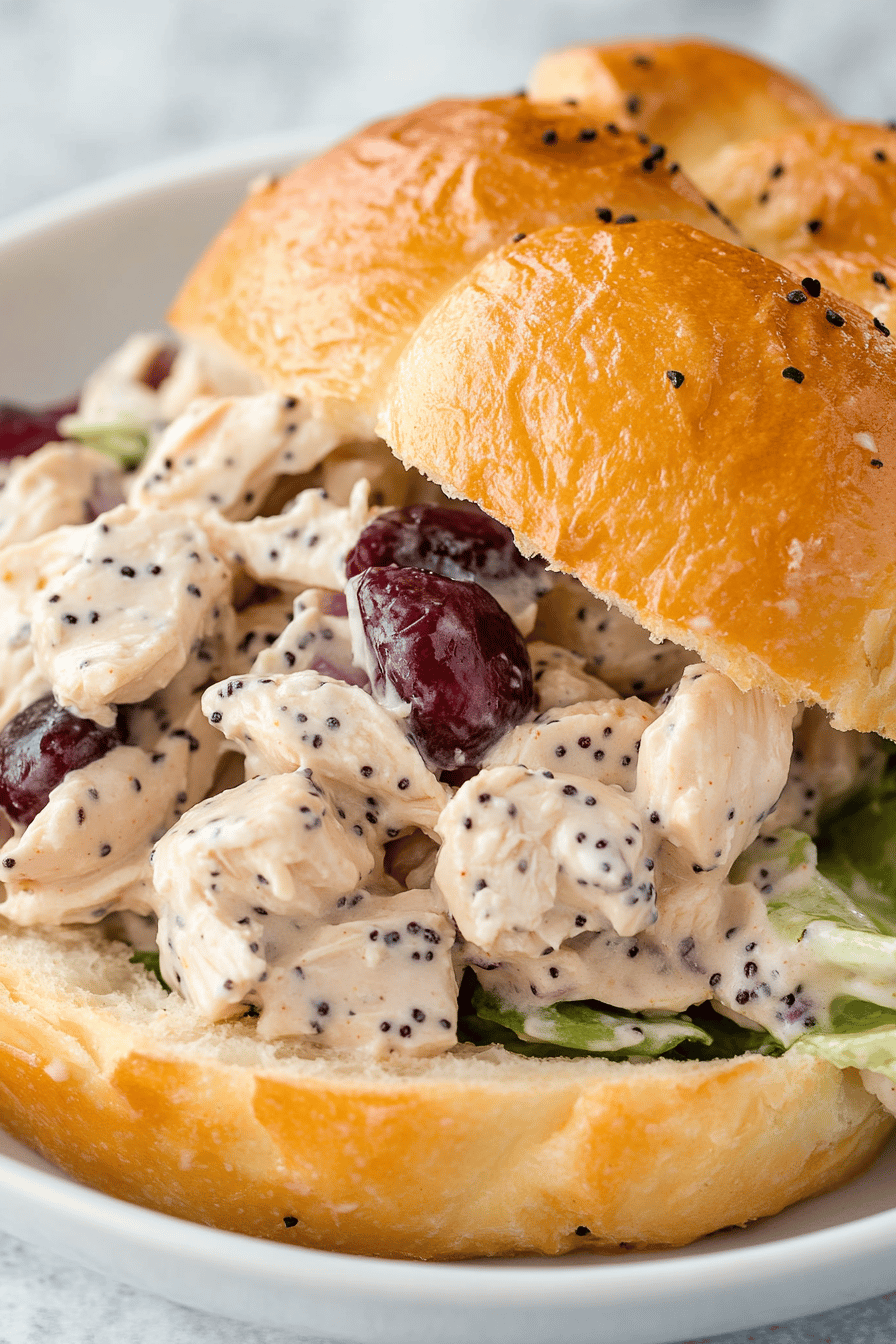 Easy Poppyseed Chicken Salad Recipe Final Dish Presentation