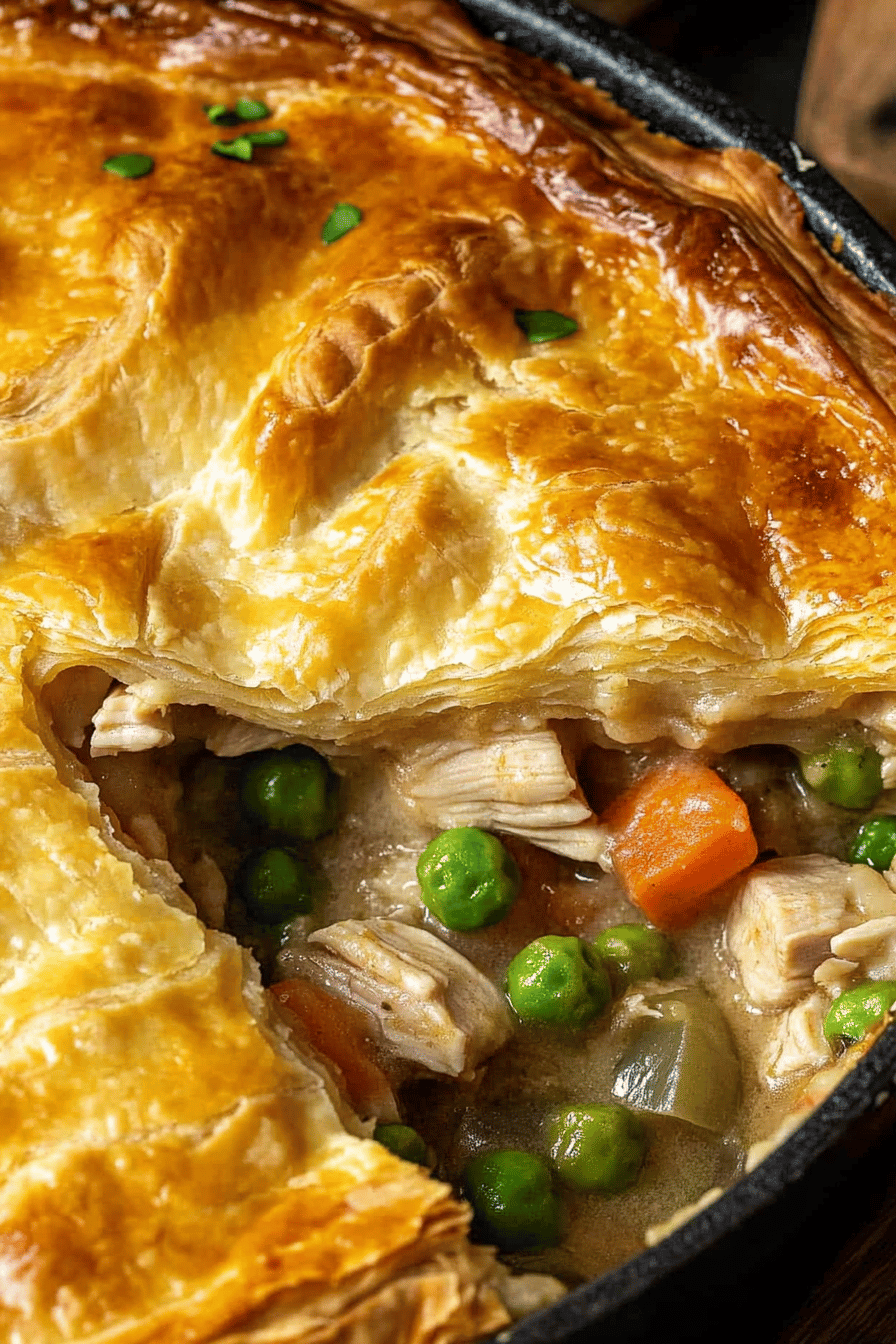 Easy Puff Pastry Chicken Pot Pie Recipe ingredients