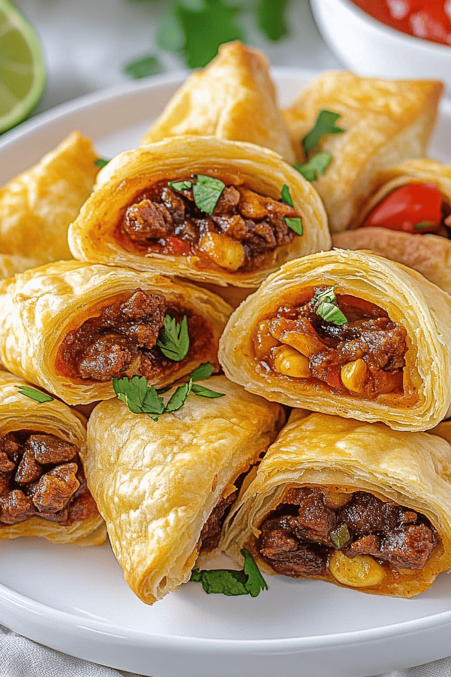 Easy Puff Pastry Tacos Final Dish Presentation