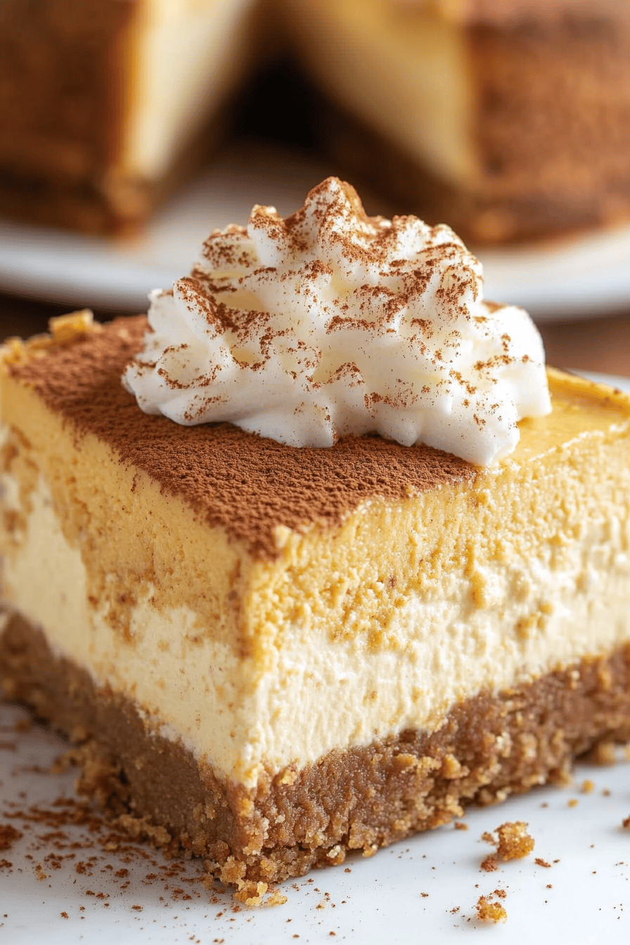 Easy Pumpkin Cheesecake Recipe Final Dish Presentation
