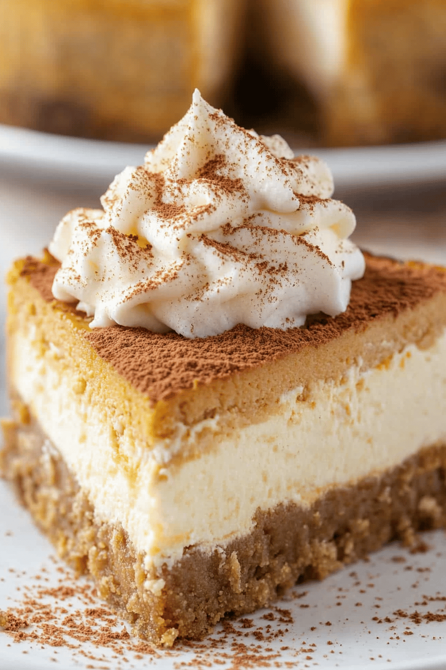 Easy Pumpkin Cheesecake Recipe Final Dish Presentation