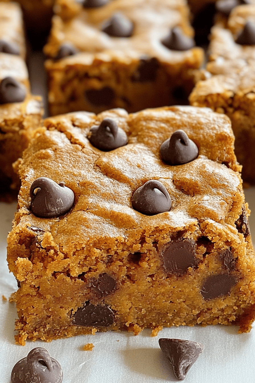 Easy Pumpkin Chocolate Chip Bars Recipe Final Dish Presentation