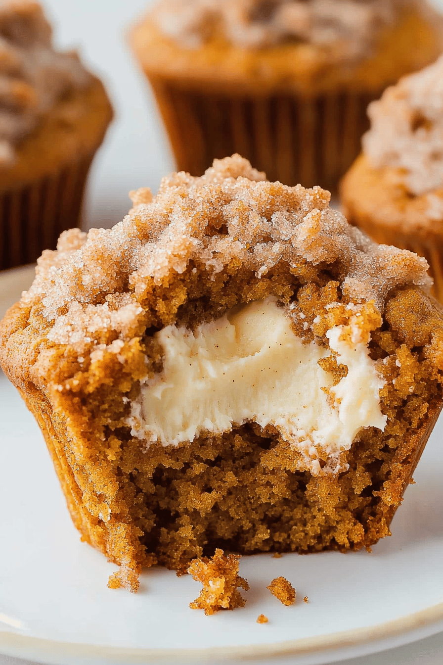 Easy Pumpkin Cream Cheese Streusel Muffins Final Dish Presentation