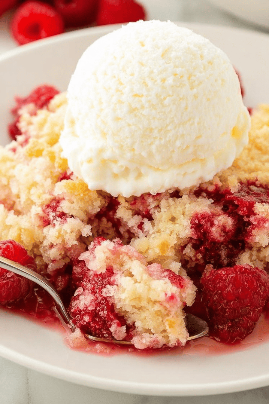 Easy Raspberry Cobbler Recipe Final Dish Presentation