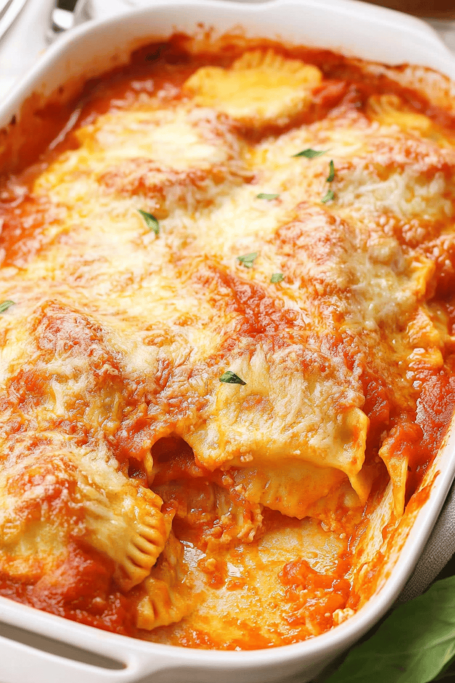Easy Ravioli Bake Recipe Final Dish Presentation