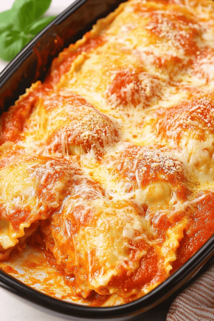 Easy Ravioli Bake Recipe Final Dish Presentation