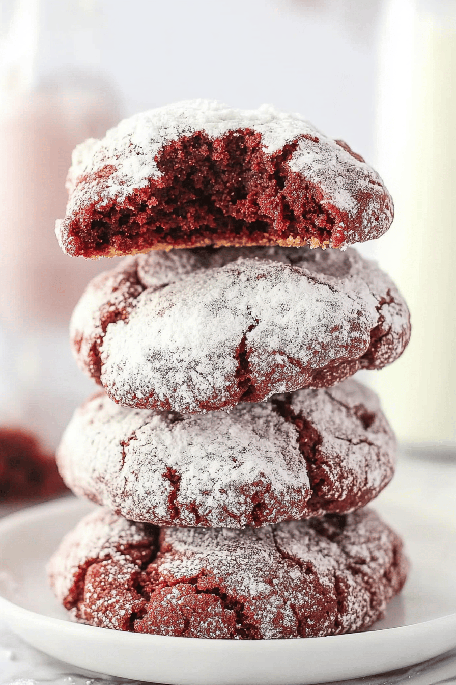 Easy Red Velvet Crinkle Cookies Recipe ingredients