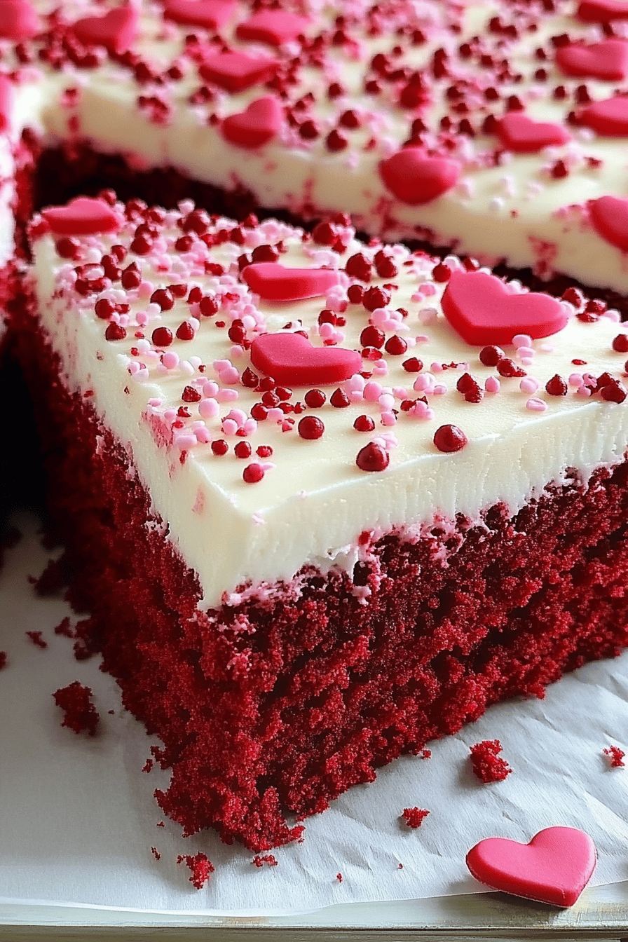 Easy Red Velvet Sheet Cake Recipe Final Dish Presentation