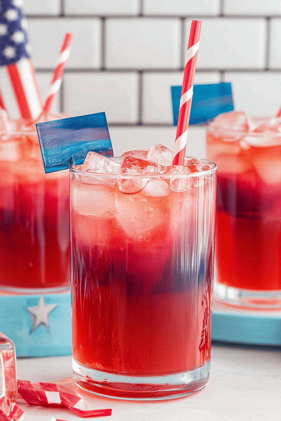 Easy Red, White & Blue Layered 4th of July Drink ingredients