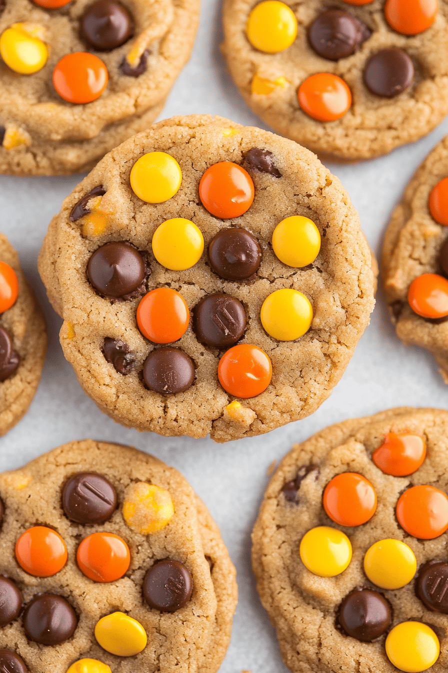 Easy Reese's Pieces Peanut Butter Cookies Recipe Final Dish Presentation