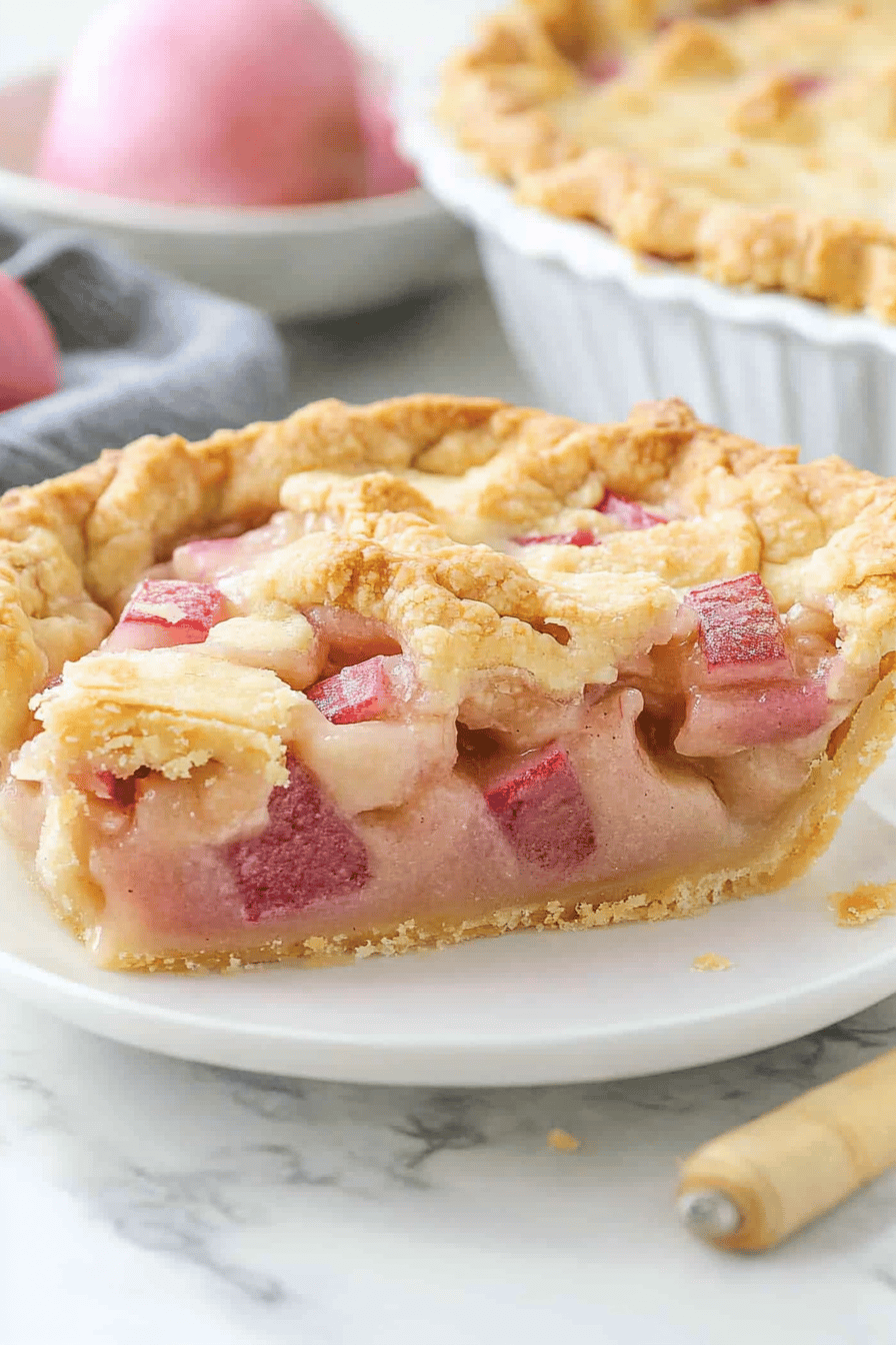 Easy Rhubarb Cream Pie Recipe Final Dish Presentation