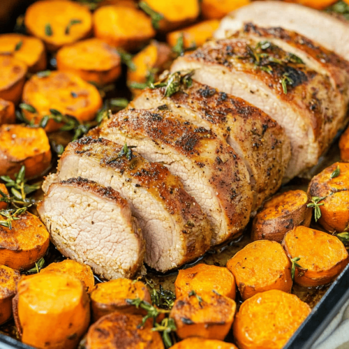 Easy Roasted Pork Tenderloin with Sweet Potatoes