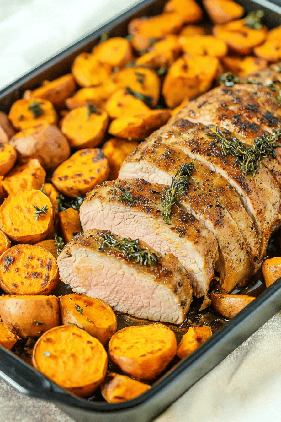 Easy Roasted Pork Tenderloin with Sweet Potatoes ingredients